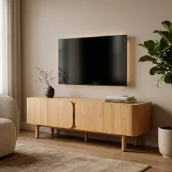 Mobile Tv-Mobile TV 4 ante in rovere massiccio (180 x 55 cm) Oakland