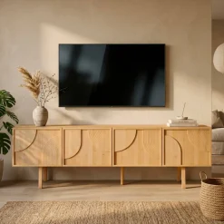 Mobile Tv-Mobile TV 4 ante in rovere (180 x 55 cm) Olys