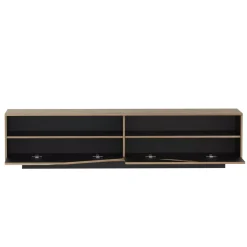 EMINZA Mobile Tv-Mobile TV in design (180 x 40 cm) Florida Bianco, nero e naturale