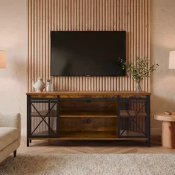EMINZA Mobile Tv-Mobile TV in legno e metallo (140 cm) Basko