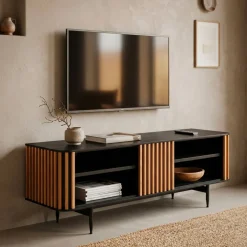 Mobile Tv-Mobile TV 4 nicchie in rovere massiccio (130 x 43 cm) Rytm