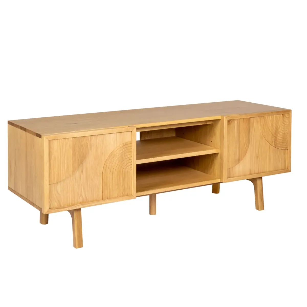 Mobile Tv-Mobile TV 2 scomparti 2 ante in rovere (140 x 55 cm) Olys