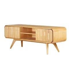 Mobile Tv-Mobile TV 2 scomparti 2 ante in rovere massiccio (165 x 58 cm) Bilbao
