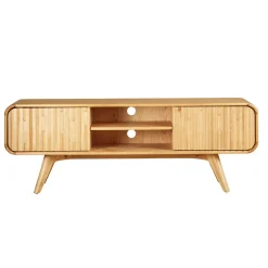 Mobile Tv-Mobile TV 2 scomparti 2 ante in rovere massiccio (165 x 58 cm) Bilbao