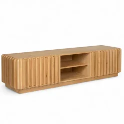Mobile Tv-Mobile TV 2 scomparti 2 ante in rovere massiccio (180 x 45 cm) Altos