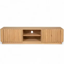 Mobile Tv-Mobile TV 2 scomparti 2 ante in rovere massiccio (180 x 45 cm) Altos