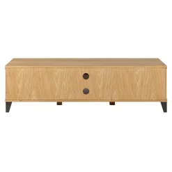 Mobile Tv-Mobile TV 2 scomparti 2 ante in rovere massiccio e metallo (150 x 44 cm) Bristol