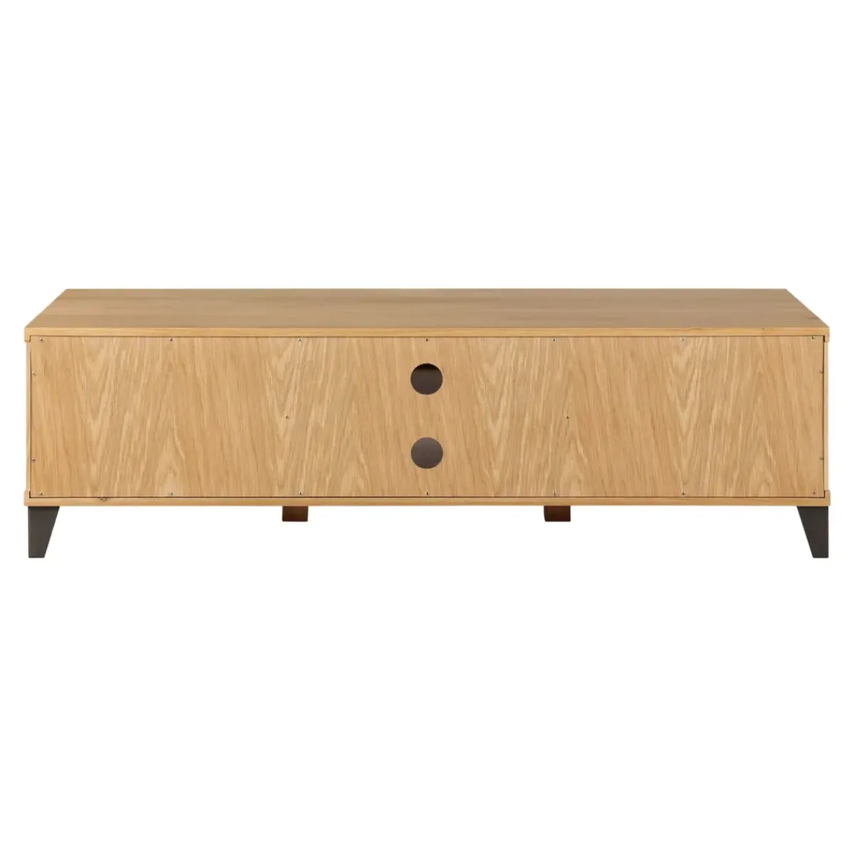 Mobile Tv-Mobile TV 2 scomparti 2 ante in rovere massiccio e metallo (150 x 44 cm) Bristol