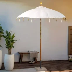 #N/A Ombrelloni Da Giardino-Ombrello da giardino rotondo con decorazioni (D2 m) Cuzco - sporco