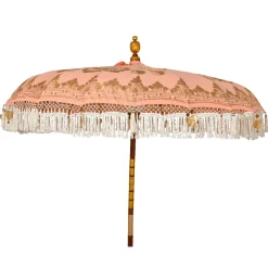 KAEMINGK Ombrelloni Da Giardino-Ombrellone da giardino rotondo con frange (D2 m) Jaipur Beige rosato e dorato