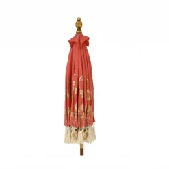 KAEMINGK Ombrelloni Da Giardino-Ombrellone da giardino rotondo con frange (D2 m) Jaipur Rosso e dorato