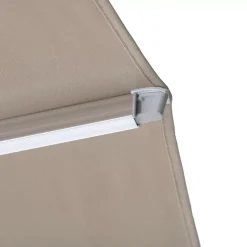 MOBELLIA Ombrelloni Da Giardino-Ombrellone decentrato quadrato in alluminio con base (3 x 3 m) Elyra Bianco e Tortora