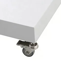 MOBELLIA Ombrelloni Da Giardino-Ombrellone decentrato quadrato in alluminio con base (3 x 3 m) Elyra Bianco e Tortora