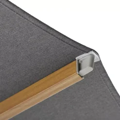 MOBELLIA Ombrelloni Da Giardino-Ombrellone decentrato rettangolare in alluminio con base (3 x 4 m) Elyra effetto legno e Antracite
