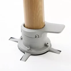MOBELLIA Ombrelloni Da Giardino-Ombrellone decentrato rettangolare in alluminio con base (3 x 4 m) Elyra effetto legno e Verde oliva