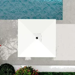 MOBELLIA Ombrelloni Da Giardino-Ombrellone quadrato alluminio (2,5 X 2,5 m) Yucatan Grigio e Bianco