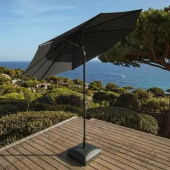 MOBELLIA Ombrelloni Da Giardino-Ombrellone rotondo in alluminio (D3,3 m) Elyra Tortora