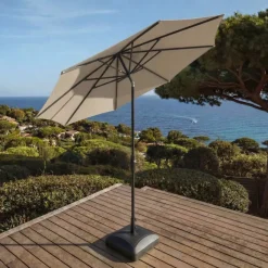 MOBELLIA Ombrelloni Da Giardino-Ombrellone rotondo in alluminio (D3,3 m) Elyra Antracite e Corda