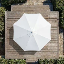 MOBELLIA Ombrelloni Da Giardino-Ombrellone rotondo in alluminio (D3,3 m) Elyra Tortora e Bianco
