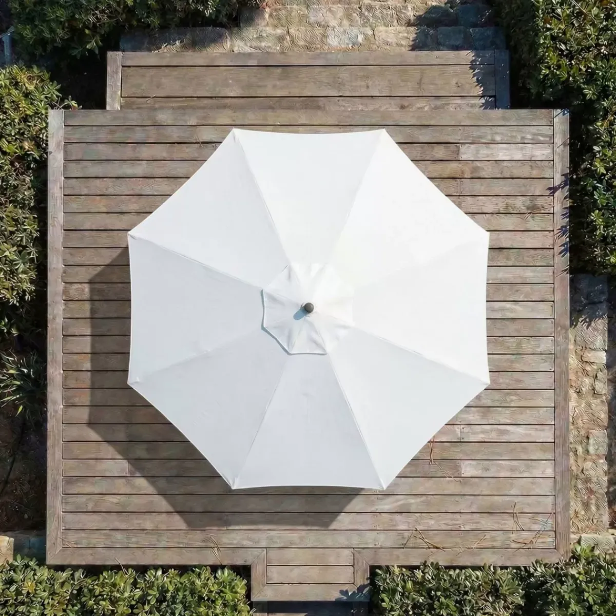 MOBELLIA Ombrelloni Da Giardino-Ombrellone rotondo in alluminio (D3,3 m) Elyra Tortora e Bianco