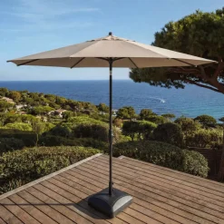 MOBELLIA Ombrelloni Da Giardino-Ombrellone rotondo in alluminio (D3,3 m) Elyra Antracite e Tortora