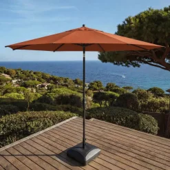 MOBELLIA Ombrelloni Da Giardino-Ombrellone rotondo in alluminio (D3,3 m) Elyra Antracite e Terracotta