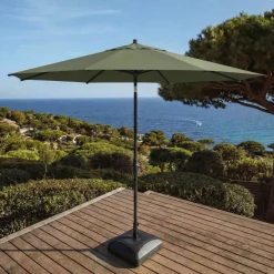 MOBELLIA Ombrelloni Da Giardino-Ombrellone rotondo in alluminio (D3,3 m) Elyra Antracite e Verde cachi