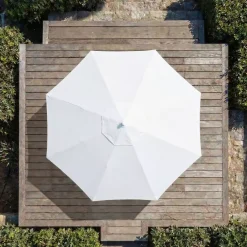 MOBELLIA Ombrelloni Da Giardino-Ombrellone rotondo in alluminio (D3,3 m) Elyra Bianco