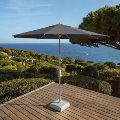 MOBELLIA Ombrelloni Da Giardino-Ombrellone rotondo in alluminio (D3,3 m) Elyra Bianco e Tortora