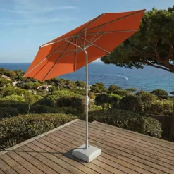MOBELLIA Ombrelloni Da Giardino-Ombrellone rotondo in alluminio (D3,3 m) Elyra Bianco e Terracotta