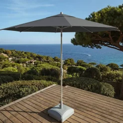 MOBELLIA Ombrelloni Da Giardino-Ombrellone rotondo in alluminio (D3,3 m) Elyra Metallizzato brillante e Antracite