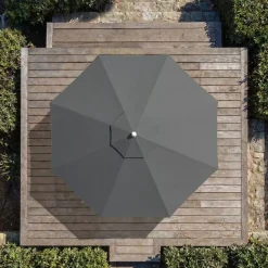 MOBELLIA Ombrelloni Da Giardino-Ombrellone rotondo in alluminio (D3,3 m) Elyra Metallizzato brillante e Antracite