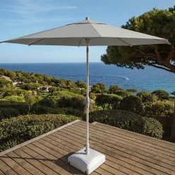 MOBELLIA Ombrelloni Da Giardino-Ombrellone rotondo in alluminio (D3,3 m) Elyra Metallizzato brillante e Grigio