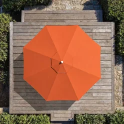 MOBELLIA Ombrelloni Da Giardino-Ombrellone rotondo in alluminio (D3,3 m) Elyra Metallizzato brillante e Terracotta