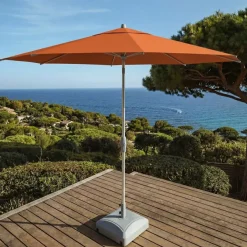 MOBELLIA Ombrelloni Da Giardino-Ombrellone rotondo in alluminio (D3,3 m) Elyra Metallizzato brillante e Terracotta
