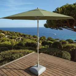 MOBELLIA Ombrelloni Da Giardino-Ombrellone rotondo in alluminio (D3,3 m) Elyra Metallizzato brillante e Verde oliva