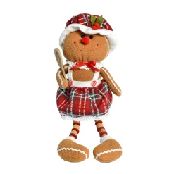 CHRISTMAS DREAM Babbo Natale Animali E Personaggi-Omino di pan di zenzero (H25 cm) Ginette con le gambe flessibili