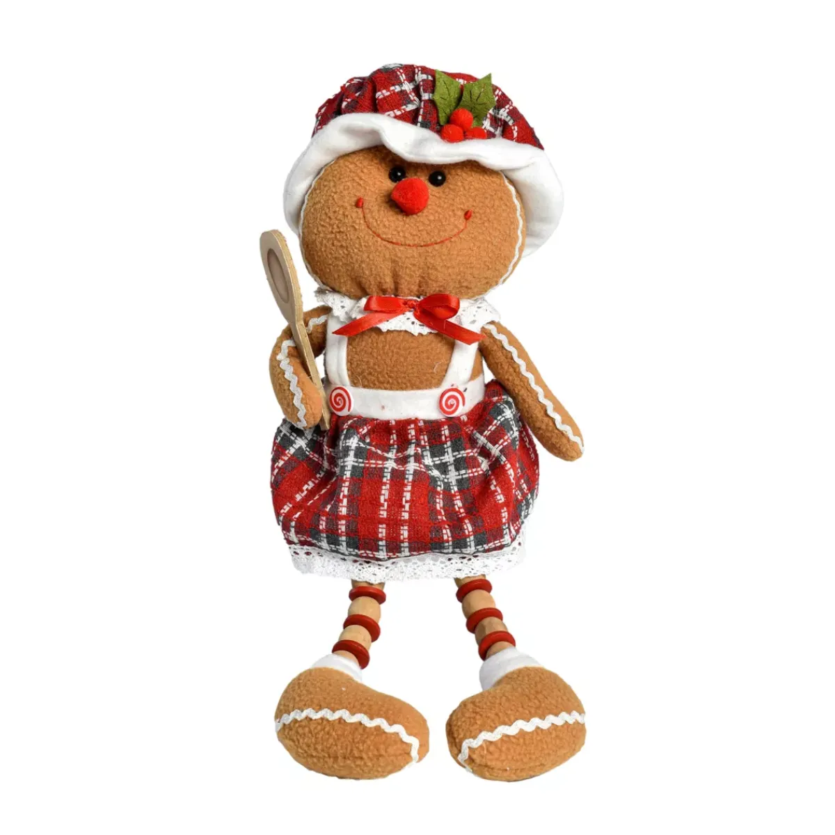 CHRISTMAS DREAM Babbo Natale Animali E Personaggi-Omino di pan di zenzero (H25 cm) Ginette con le gambe flessibili