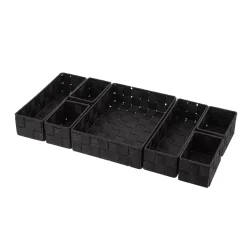 TENDANCE Accessori Bagno-Organizzatore per cassetto bagno 7 cesti intrecciati Oro