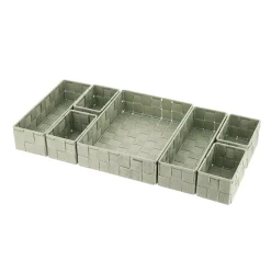 TENDANCE Accessori Bagno-Organizzatore per cassetto bagno 7 cesti intrecciati Oro