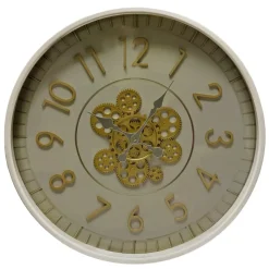 EMINZA Orologi-Orologio da parete rotondo in metallo (55 cm) Torino Crema