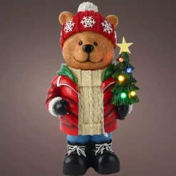 KAEMINGK Oggetti Decorativi E Illuminati|Babbo Natale Animali E Personaggi-Orsetto luminoso con pile 7 LED (H38 cm) Tiboo