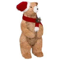 JJA Babbo Natale Animali E Personaggi-Orso decorativo in legno (H73 cm) Gulliver curioso