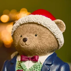 KAEMINGK Babbo Natale Animali E Personaggi-Orso decorativo natalizio (H16 cm) Leo e i suoi regali