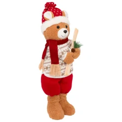 JJA Babbo Natale Animali E Personaggi-Orso peluche in piedi (H50 cm) Piccolo Sciatore