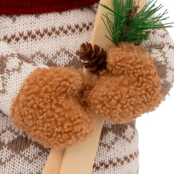 JJA Babbo Natale Animali E Personaggi-Orso peluche in piedi (H50 cm) Piccolo Sciatore