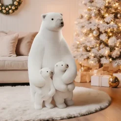 Feeric Lights & Christmas Babbo Natale Animali E Personaggi|Personaggi E Oggetti Grande Dimensione-Orso polare in famiglia (H95 cm)