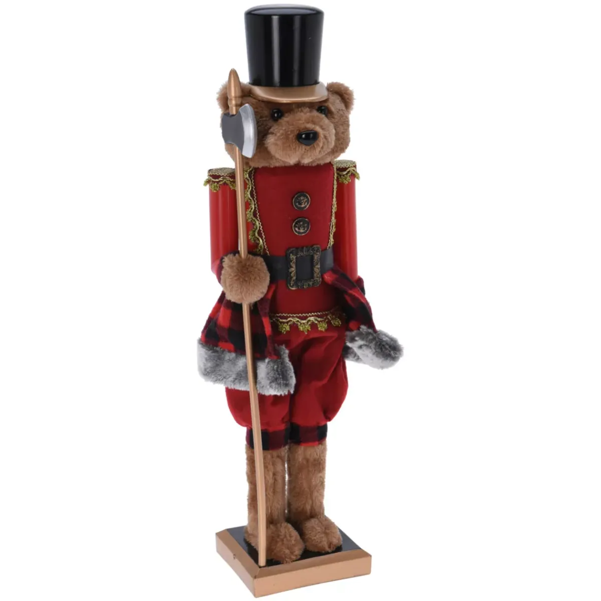KOOPMAN Babbo Natale Animali E Personaggi-Orso schiaccianoci (H60 cm) Misha il soldato Rosso e