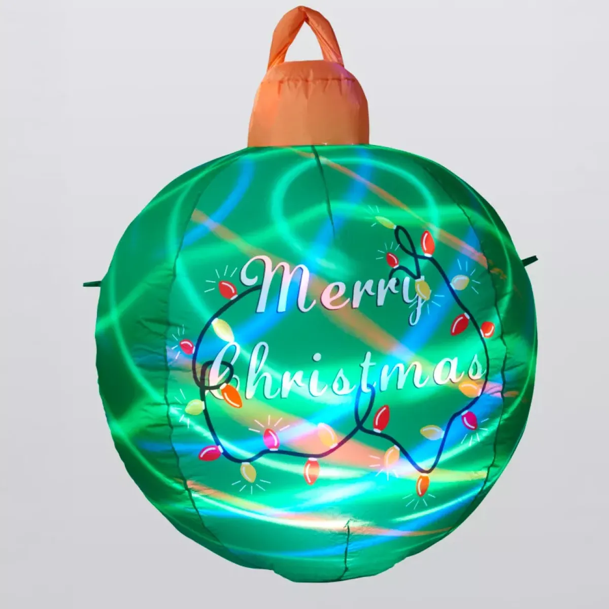 KOOPMAN Oggetti Decorativi E Illuminati-Palla di Natale gonfiabile e luminosa LED (D90 cm) Merry Christmas