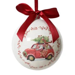 KAEMINGK Palline Di Natale-Pallina di Natale (D100 mm) Fiocco rosso Auto di Babbo Natale
